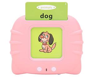 Eminchu Educational Toddler Flash Cards Learning Toys with 112 Flashcards for 2-4 Years Old Children The for Girls and Boys Including Animals, Food, Transport, Colors & More (Pink)