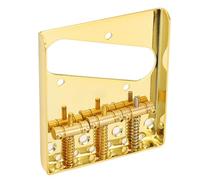 Eminchu Electric Guitar Bridge Vintage Style 3 Steel Saddle for Telecaster 54mm Gold Durable Replacement