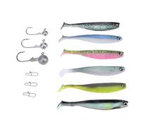 Eminchu Fishing Lures Kit, Silicone Resin Soft Baits, Fish Scale Texture Lifelike Eyes Lures with High Frequency Swinging, Ideal for Freshwater, Saltwater & Bass Fishing
