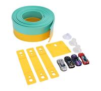 Eminchu Flexible Race Car Track, Portable Roll Up Racetrack Toy, Flexible Track with 4 Toy Cars, Ideal for 3-10 Years Old Boys (Yellow Green)