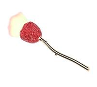 Eminchu Flower Makeup Brush, Sparkling Red Rhinestone Fluffy Soft Brush, Strong Grasping Power with Plastic Handle, Ideal for Face Powder, Blush Application & Nail Dust Removal