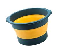 Eminchu Foldable Foot Bath Tub, Portable Foot Soaking Bucket with Massage Acupoints, Ideal for Home, Travel & Dormitory, Pink (Blue and Yellow)