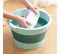 Eminchu Foldable Foot Bath Tub, Portable Foot Soaking Bucket with Massage Acupoints, Ideal for Home, Travel & Dormitory, Pink (Light Green)