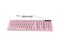 Eminchu Gaming Keyboard Ergonomic Backlit Multimedia Keys USB Wired for Desktop Laptop, 104 Key Keyboard for Gaming Office Work Editors, ABS Material (Pink)