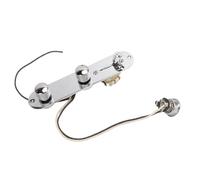 Eminchu Guitar Control Plate, Prewired 5 Way Switch 250K Potentiometers Volume Tone Controls with Orange Drop Cap & Brass Shaft, Ideal for Telecaster Style Guitars (GE236 (Cr Color))