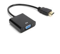 Eminchu HD Multimedia Interface to VGA Adapter Cable for 0.7ft Durable ABS 3.5mm (Black)
