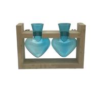 Eminchu Heart Shaped Glass Vase, Hydroponic Planter Plant Propagation Station, Elegant Desktop Decoration Vase with Wooden Stand, Ideal for Home Garden Decoration & Indoor Hydroponic