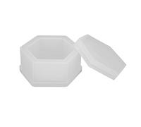Eminchu Jewelry Box Silicone Hexagonal Shape, DIY Craft Storage Box for Earrings Rings Keys, Home Decor Silicone, 8x3.7x4cm 1pcs