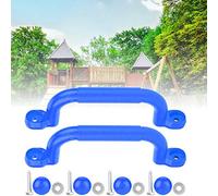 Eminchu Kids Playground Safety Non Slip Handle for Tree House Swing, Durable Plastic Accessories for Children Outdoor Fitness, Red/Blue/Yellow, 24x7cm, 1 Pair, Ages 5+ (Blue)