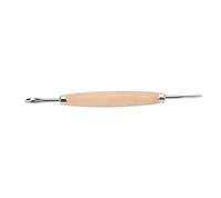 Eminchu Leathercraft Modeling Carving Tools Lightweight and Portable Leather Press Rub Tool for Crafting and Design with Stainless Steel and Wooden Handle, 1 Piece