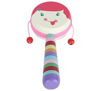 Eminchu Lovely Cartoon Design Rattle Toy Drum, Multiple Colors Safe Wood Handle Drum, Different Rhythm Baby , Ideal for Toddler Kid Children