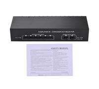 Eminchu LYNEPAUAIO 6-in-2 Speaker Selector Switch Compact Durable Selector for Home Systems Black