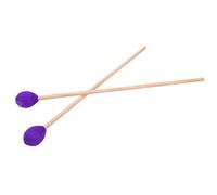 Eminchu Marimba Stick Mallets Blended Yarn Beech Handle for Percussion Instruments 1 Pair (Purple)