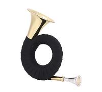 Eminchu Mini Brass Bb Horn Compact French Horn for Music Lovers with Velvet Bag for Beginners