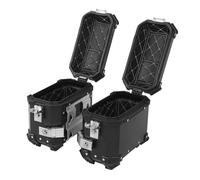 Eminchu Motorcycle Side Case Lightweight Durable Aluminum Alloy Storage Box for Road Trips 2 Units Black
