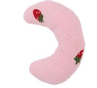 Eminchu Pet U Shaped Pillow Plush Fluffy Dog Neck Pillow for Small Dogs and Cats - Comfortable and Cozy Sleep Space (Pink+Strawberry Pattern)