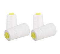 Eminchu Polyester Thread 4PCS Durable Sewing Machine Accessories for Clothes 3000 Yards White and Black (White)