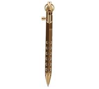 Eminchu Portable Brass Pen Vintage Solid Brass Pen with Keychain for Writing and Note-Taking 130mm Length