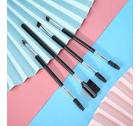Eminchu Professional Eyebrow Brush Set with Soft Hair Eyelash Comb for Makeup Artists and Home Use - 4pcs Wooden Handle