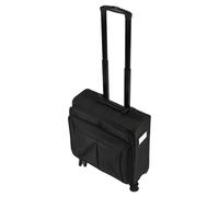 Eminchu Professional Makeup Train Case Large Capacity Rolling Trolley Bag for Makeup Artists Travel Black Oxford Fabric