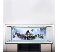 Eminchu PVC Fish Tank Background Poster Sky Castle Pattern Decoration for Aquariums 61x30cm to 122x50cm Sizes (61 * 41cm)