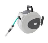 Eminchu Retractable Garden Hose Reel 65.6ft 1/2in Automatic Wall Mount with Any Length Lock Slow Auto Rewind 180° Swivel Bracket 9 Pattern Nozzle for Outdoor Watering