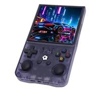 Eminchu Retro Handheld Game Console, 2025 New Upgrade R36MAX Portable Video Gaming Console with 4.0 Inch Screen, System, 4000mAh Battery, Translucent Grey (128G)