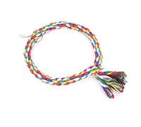 Eminchu Round Bird Perch Cotton Rope Swing Colorful Biting Ring for Small Medium Birds 25x18x1.5cm 1 Piece