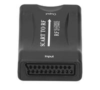 Eminchu SCART RF Video Adapter Converter for TV Box, High Frequency Output for Long Distance, ABS Material, Suitable for DVD/Game Console/TV Box 67.25Mhz/61.25Mhz Output