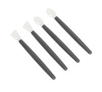 Eminchu Silicone Cotton Swabs Multipurpose Reusable Makeup Brush Set for Cleaning Cosmetics and Ears 4 Pcs Black