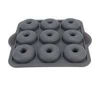 Eminchu Silicone Non Stick Donut Mold Set Prevents Stick Easy Release for Cake Biscuit Muffins, Safe for Microwave/Dishwasher, 9 Cavity (Dark Gray)