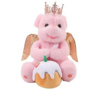 Eminchu Singing Plush Plaything, Musical Interactive Stuffed Bear, Electric Cuddly Doll with Light Up Candle, Ideal for Boys, Girls & Birthday Decor (Pink)