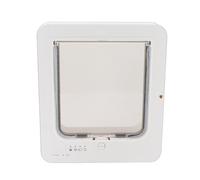Eminchu Smart Cat Door for Interior and Exterior, Automatic Sensing Microchip Cat Door, Plastic Pet Entry for Home with 2 Way Entry Methods, 26x29.5cm