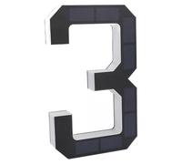 Eminchu Solar LED House Number Sign for Home Hotel, 9 Inch | Auto Light Sensing, IP44 Water Resistant, 6 to 10 Hour Illumination, Black and White