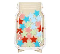 Eminchu Solid Wood Reward Jar for Kids, Magnetic Positive Behavior Incentive, Potty Training Jar for School, Classroom & Home (Star Pattern)