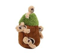Eminchu Squeaky Hide S og Toy Interactive Plush Sloth Puzzle for Dogs 17x26cm with 4 Toys