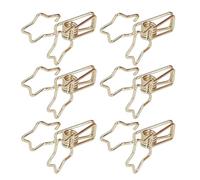 Eminchu Star Clips, 100 PCS Metal Hollow Out Five Pointed Star Design, Simple Style Clips for Holding Papers Notes Receipts Files Tickets Clothes (Gold)