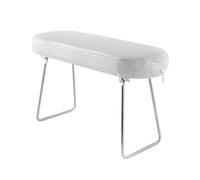 Eminchu Striped Leather Hand Pillow Cushion, Comfortable Arm Rest Holder, Supportive Manicure Cushion with Soft Padding, Ideal for Nail Salon & Professional Use (White)