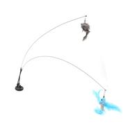 Eminchu Suction Cat Feather Wand Toy Interactive Fun Design for Cats of All Ages 90cm Long Durable Steel Wire (#2)