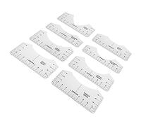 Eminchu Tshirt Guide Ruler Transparent Sewing Alignment Tool for Sublimation and HTV Printing 8 Sizes for Family Use Home Office Tailor Shop (Round neck ruler white model)