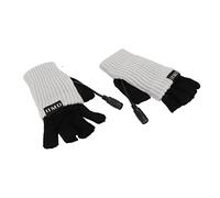 Eminchu USB Heated Fingerless Gloves Soft Knitted Finger Warmers for Office Work Cycling, Polyester (Light Gray)