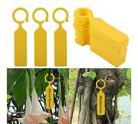 Eminchu Versatile Hanging Label Marker Signs for Young Plants, Reusable Seed Name Markers, 100 PCS for Garden Decorating (Yellow)