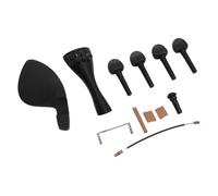 Eminchu Violin Fiddle Accessories Kit, Durable Maintenance Parts for 4/4 Size Musical Instruments, Black Metal and Wood, 7 Pieces