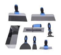 Eminchu Wall Finishing Tools Kit, 8 Piece Drywall Tool Set, Stainless Steel Hand Kit with 14" Mud Pan, 6.5" Arc Trowel, Ideal for Drywall Work