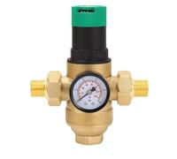 Eminchu Water Pressure Regulator, 40 Microns Filter Drinking Water Pressure Regulator with Meter, Brass for Homes, Gardens, Buildings & Factories (3/4 inch (DN20))