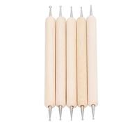 Eminchu Wooden Handle Sculpting Stylus Kit with Double Head Ball Tip, 5pcs Metal Clay Tools for Drawing and Painting