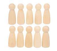 Eminchu Wooden Peg Dolls Smooth Safe DIY Accessories for Decoration Set of 10 Ideal for Developing Hands-On Skills for Kids and Adults (75MM Girl)