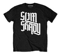 Eminem Men's Slim Shady Slant Short Sleeve T-Shirt, Black, Medium