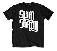 Eminem Men's Slim Shady Slant Short Sleeve T-Shirt, Black, Medium