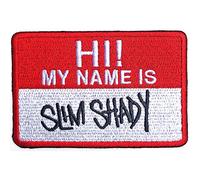 Eminem Patch Slim Shady Name Badge Official Red 8x5cm Taglia unica